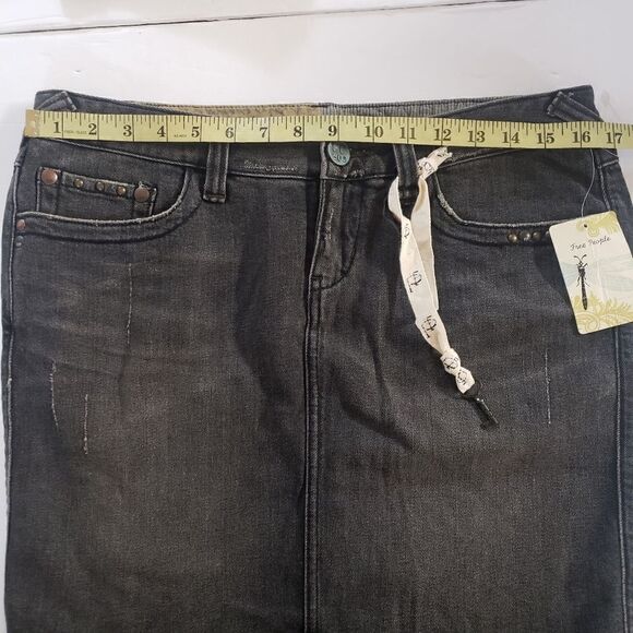 Free People Black Denim Mini Skirt Womens 30 - Picture 9 of 12